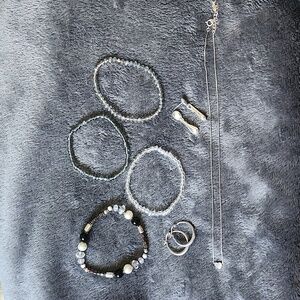 Bracelet, earrings, and necklace set